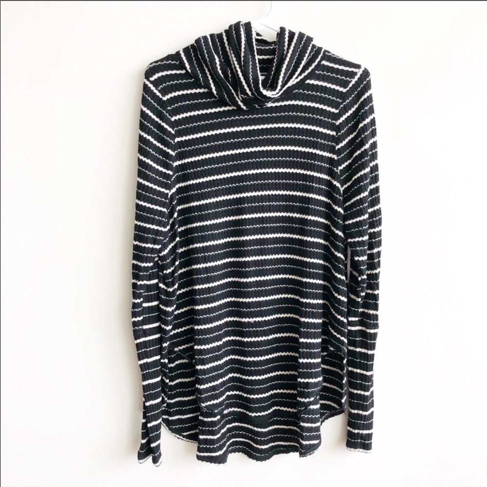 We The Free Striped Cowl Neck Tunic Sweater